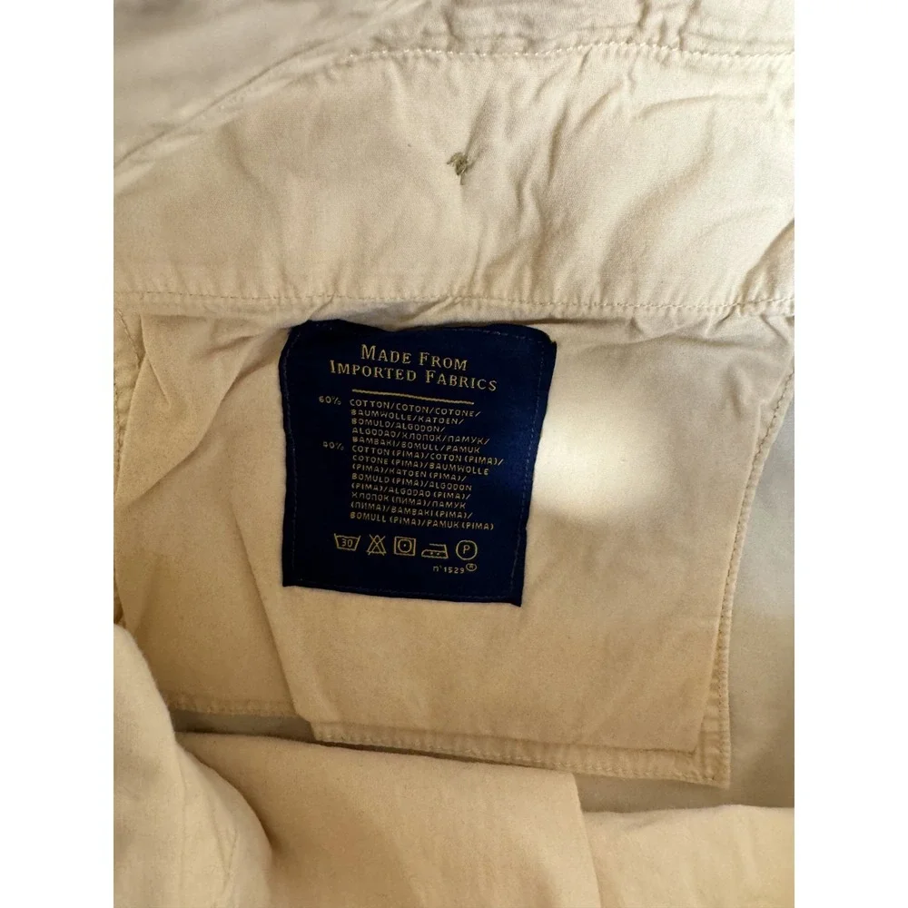 Polo Ralph Lauren Chino Shorts Size 44 44B Khaki Pima Cotton Classic Flat Front